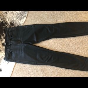 Hudson wax coated black skinnies